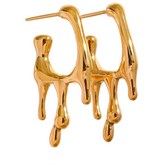 Abstract Gold Tone Drip Earrings