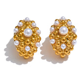 Statement Pearl Cluster Earrings