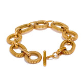 Texture Oval Chain Bracelet