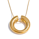 Chic Tone Hollow Circle Statement Necklace