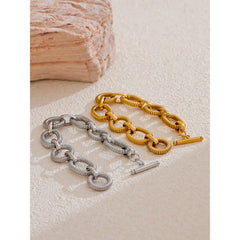 Texture Oval Chain Bracelet