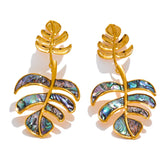 Tropical Gold Leaf Earrings