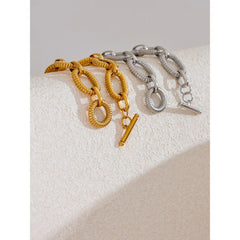 Texture Oval Chain Bracelet