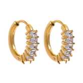 Shine Cubic Zirconia Huggie Earrings