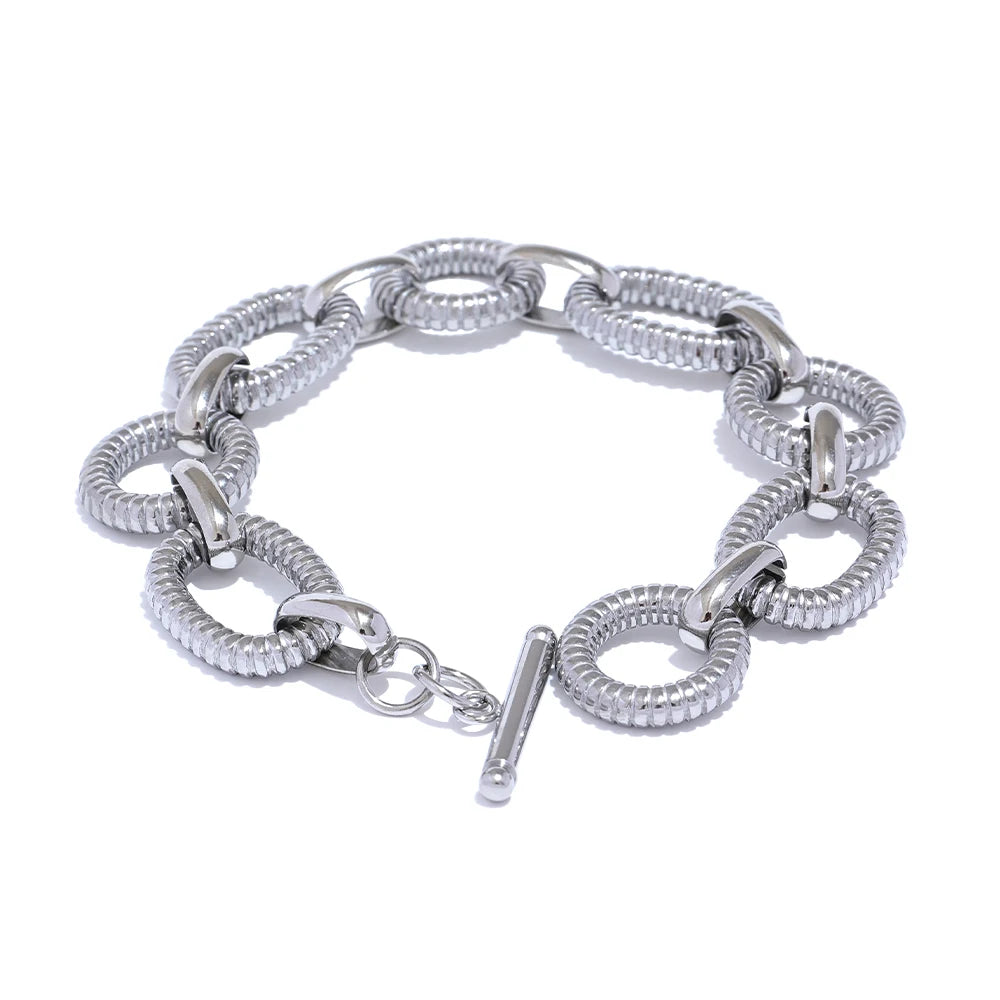 Texture Oval Chain Bracelet